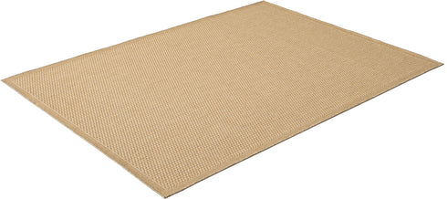 Outdoor Teppich Wetterfest in Sisal Bordüren Optik | Für Drinnen und Draußen | Terrasse Balkon Garten Wohnzimmer Badezimmer Küche | Beige